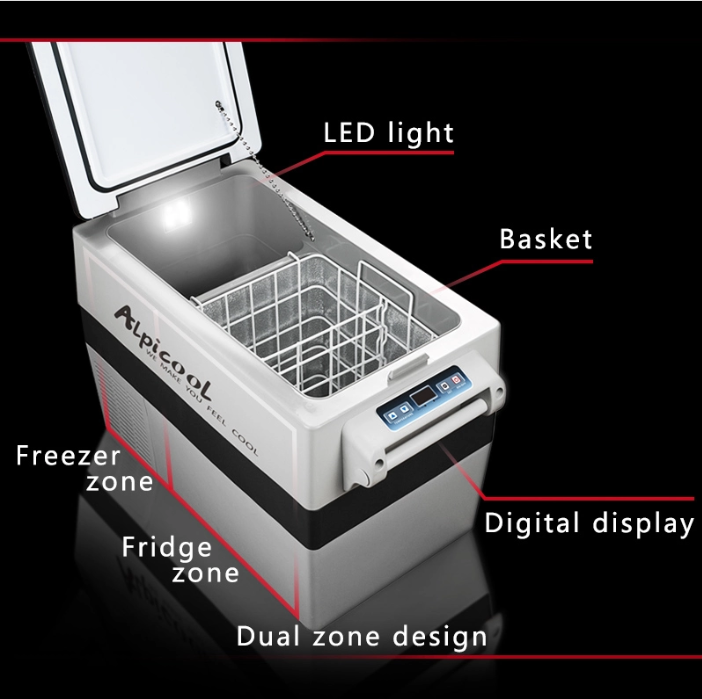 ALPICOOL CF Series 35L 45L 55L Portable Home Car Auto Refrigerator 12V DC  LG Compressor Camping Fridge Freezer Cooler CF35 CF45 CF55 Cooling Ref