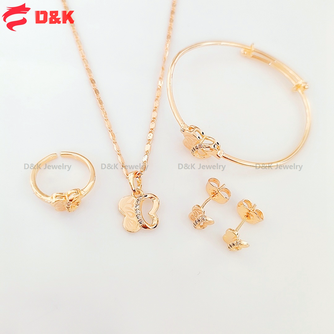 24k bangkok gold necklace set for kids adjustable ring Lazada PH