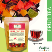 Dried Mixed Fruit Tea | assorted fruit pieces with hibiscus | Caffeine Free | with free Teabags