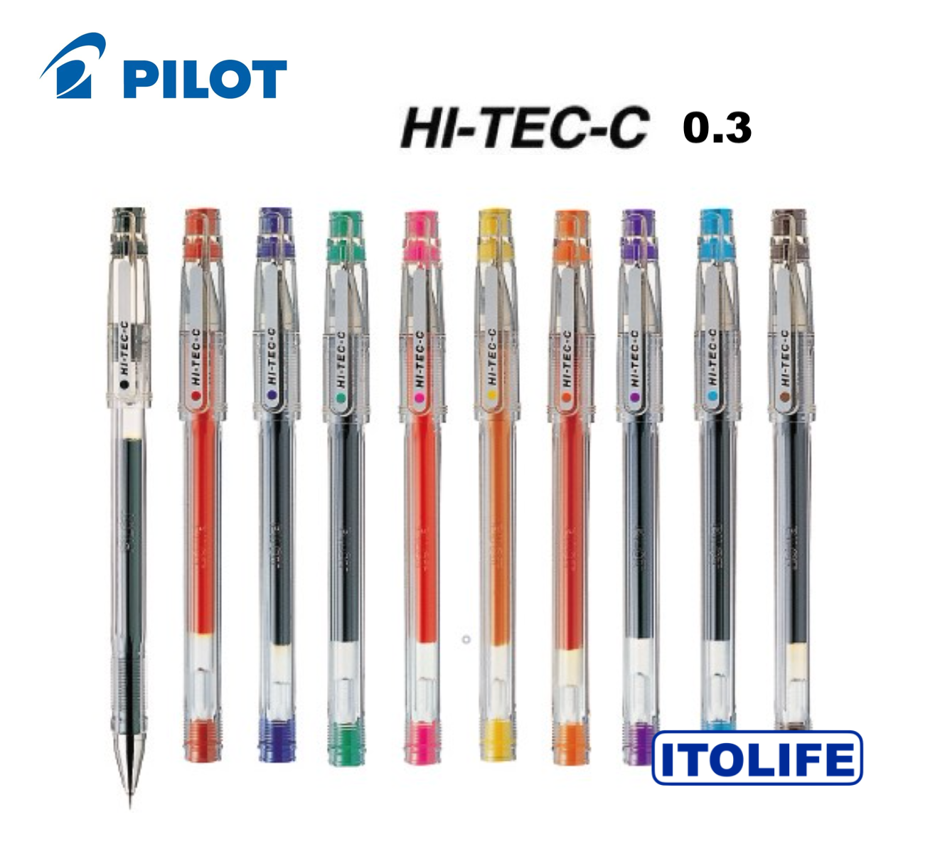 Pilot Hi-Tec-C 025 Gel Ink Pen, Hyper Fine Point 0.25mm, Black Ink,  LH-20C25, Value Set of 5