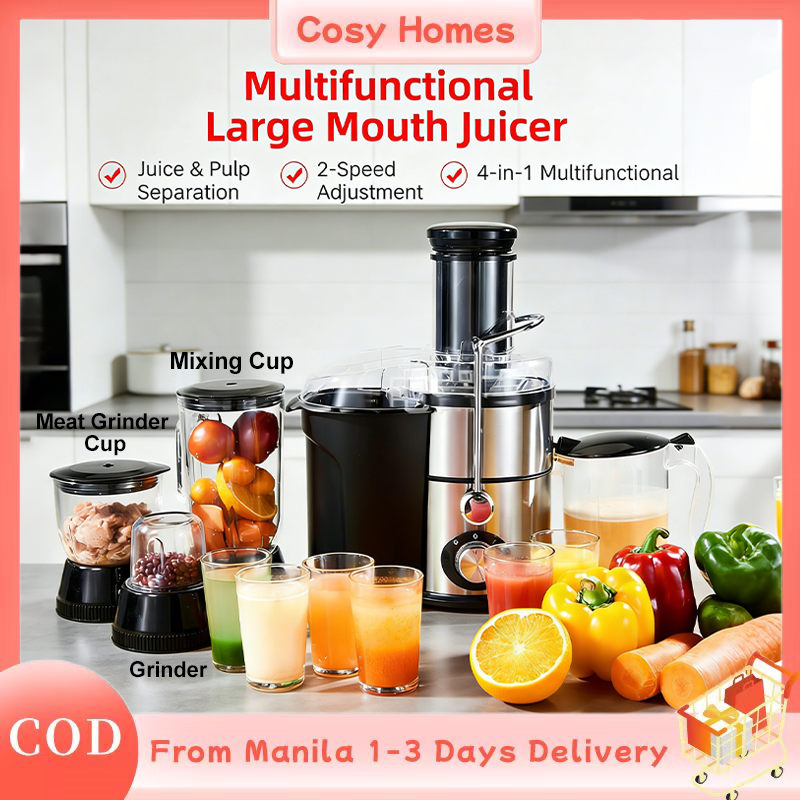 Multifunctional Household juicer 4 in 1 Blender 2L Home Electric Juicer Centrifugal Juicer 3 Speed Regulation Without Filtration Juicer Vegetables Fruits for Home Kitchen Use Presyo  3,999 Piso*Libreng Shipping