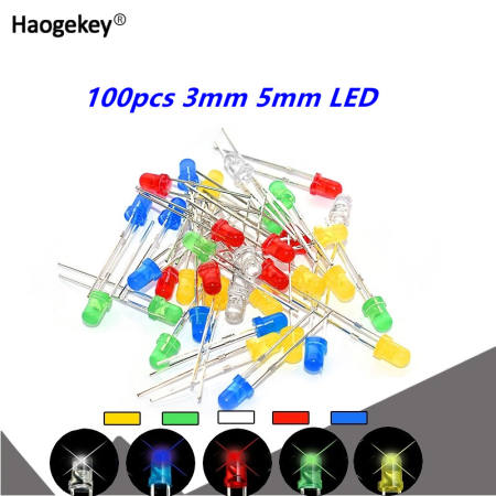 Haogekey 100pcs Assorted LED Light Kit for DIY Projects