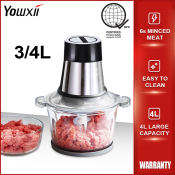 YOWXII Food Meat Grinder: Multi-Function Electric Mixer, 300W