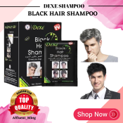 Dexe Black Hair Shampoo Sachet - Fast & Easy Hair Coloring