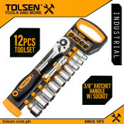 Tolsen 12Pcs Reversible Ratchet Set with Quick Release