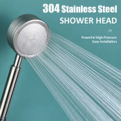 Water-Saving Handheld Shower Head Set - Silver/Black