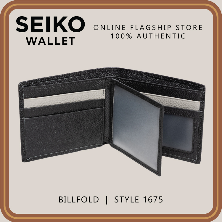 Seiko Wallet Genuine Leather Billfold Original Authentic for Men Black 1645  - UNBOXING 4K 60 FPS 