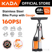KADA High Pressure Bike Pump with Gauge, Presta/Schrader