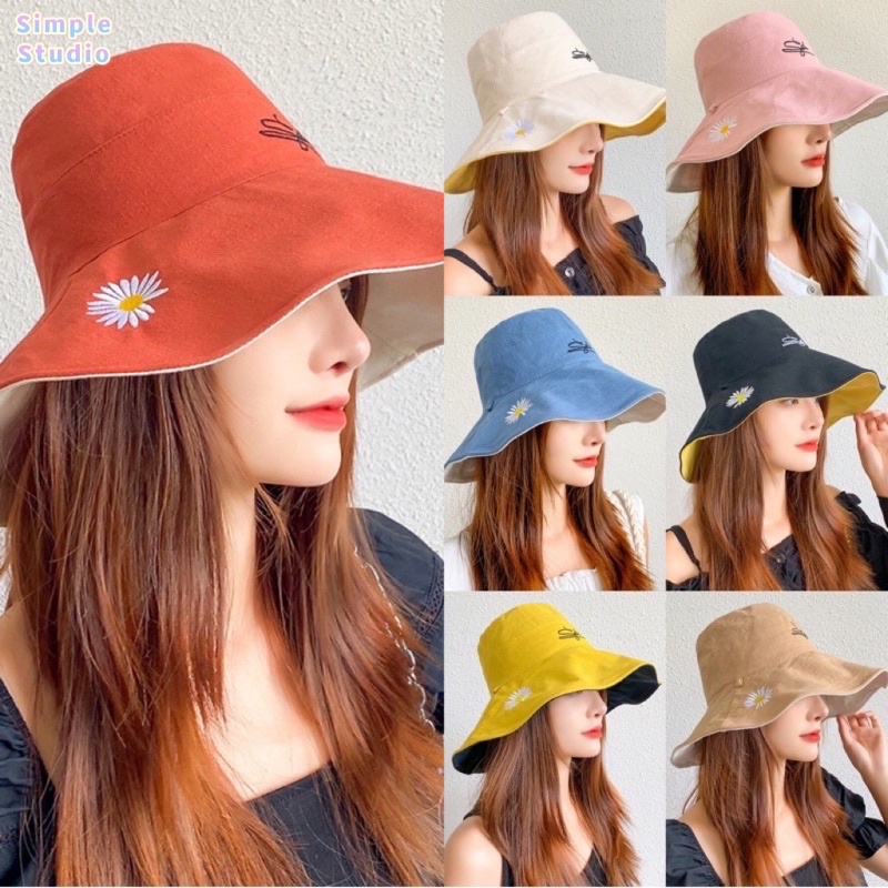 New Crochet Hollow Ventilation Foldable Womens Bucket Hat Summer Daisy  Color Matching Hat Woman Fisherman Hats Beach Sun Hat