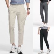 Fashion Korean Men's Casual Plain Ankle Suit Pants