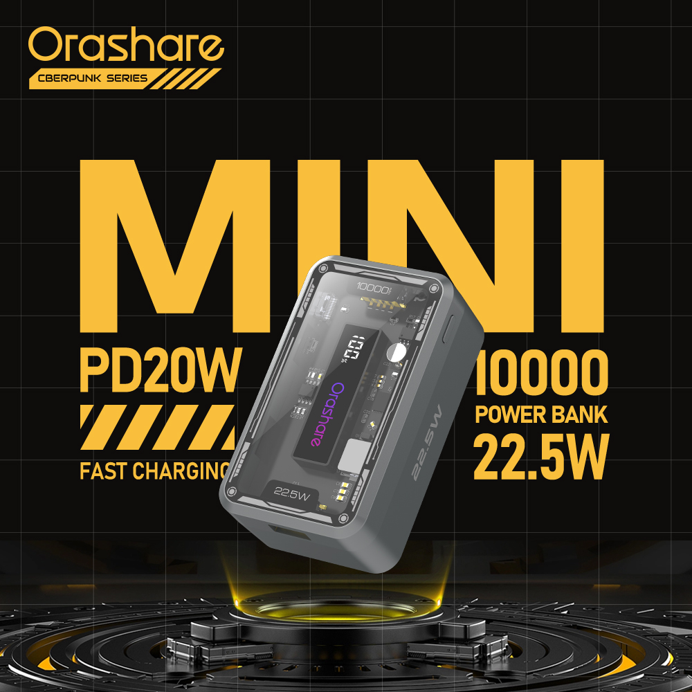 Orashare OT10M 10000mAh Mini Powerbank Stylish and Transparent