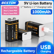 Beston 9V Rechargeable Battery Combo