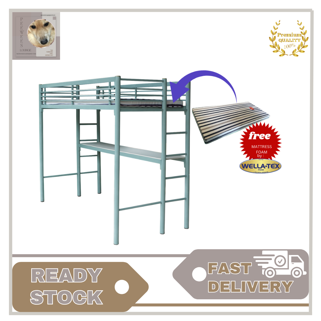 PEEWEEs LOUNGE - LIAN LOFT BED METAL BED FRAME FREE FOAM