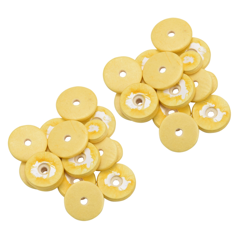 16 Pack Flute Pads Flute Leather Pads Yellow Flute Leather Pads Replacement DE