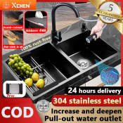 JUMEILA Stainless Steel Kitchen Sink with Faucet Set