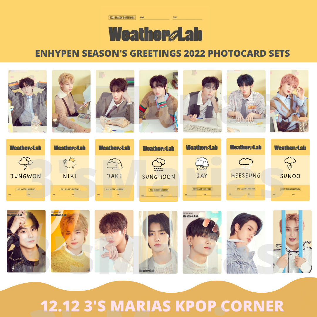 ENHYPEN SEASONS GREETINGS 2022 PHOTOCARD SETS UNOFFICIAL (WEATHER