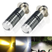 Universal Dual Color LED Headlight Bulbs for Motorcycles