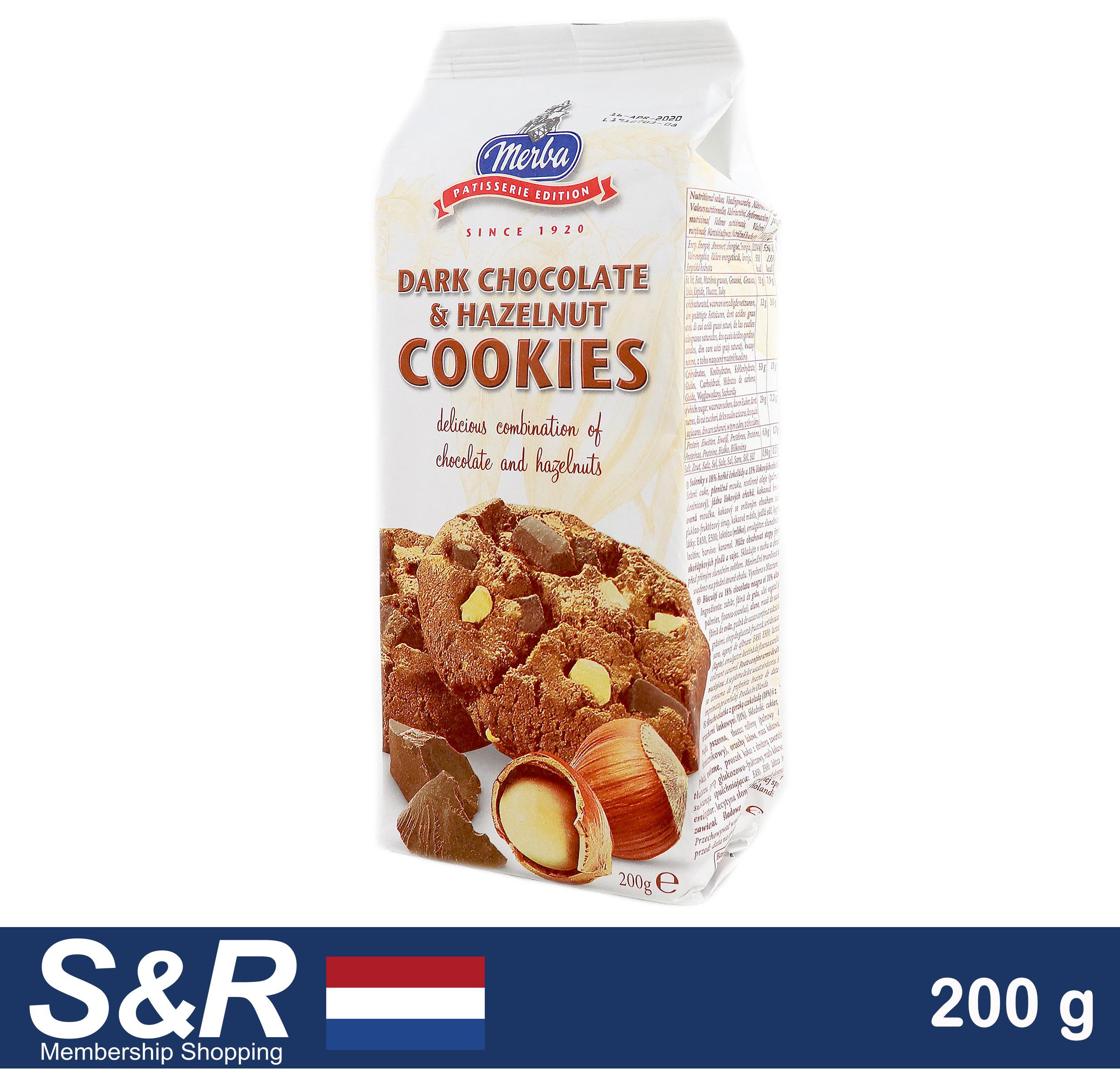 Merba Dark Chocolate & Hazelnut Cookies 200 g