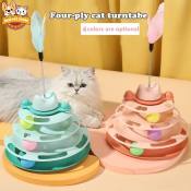 Interactive Cat Toy - Four-tier Turntable with Feather Windmill (Brand: )