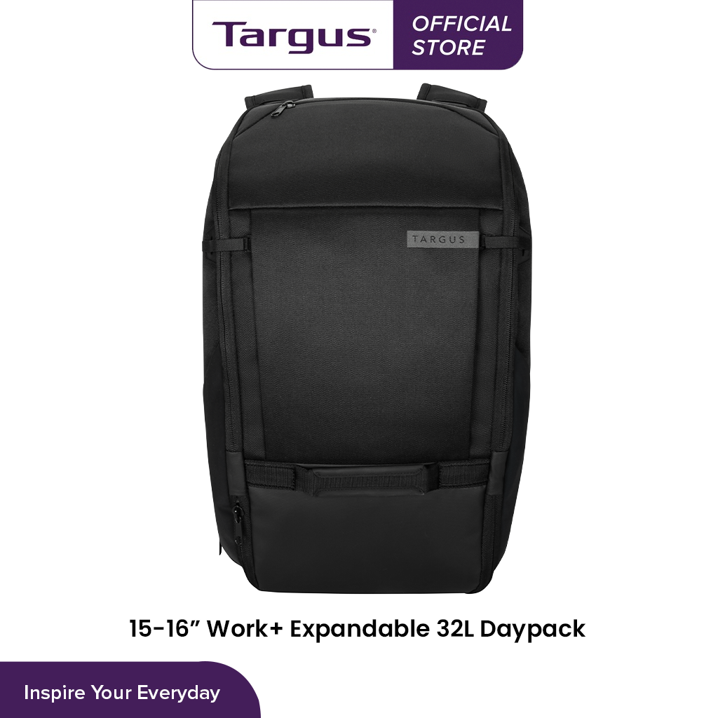 Targus TBB611GL Work+ 15.6" Expandable Backpack with SafePort Sling Protection - Black