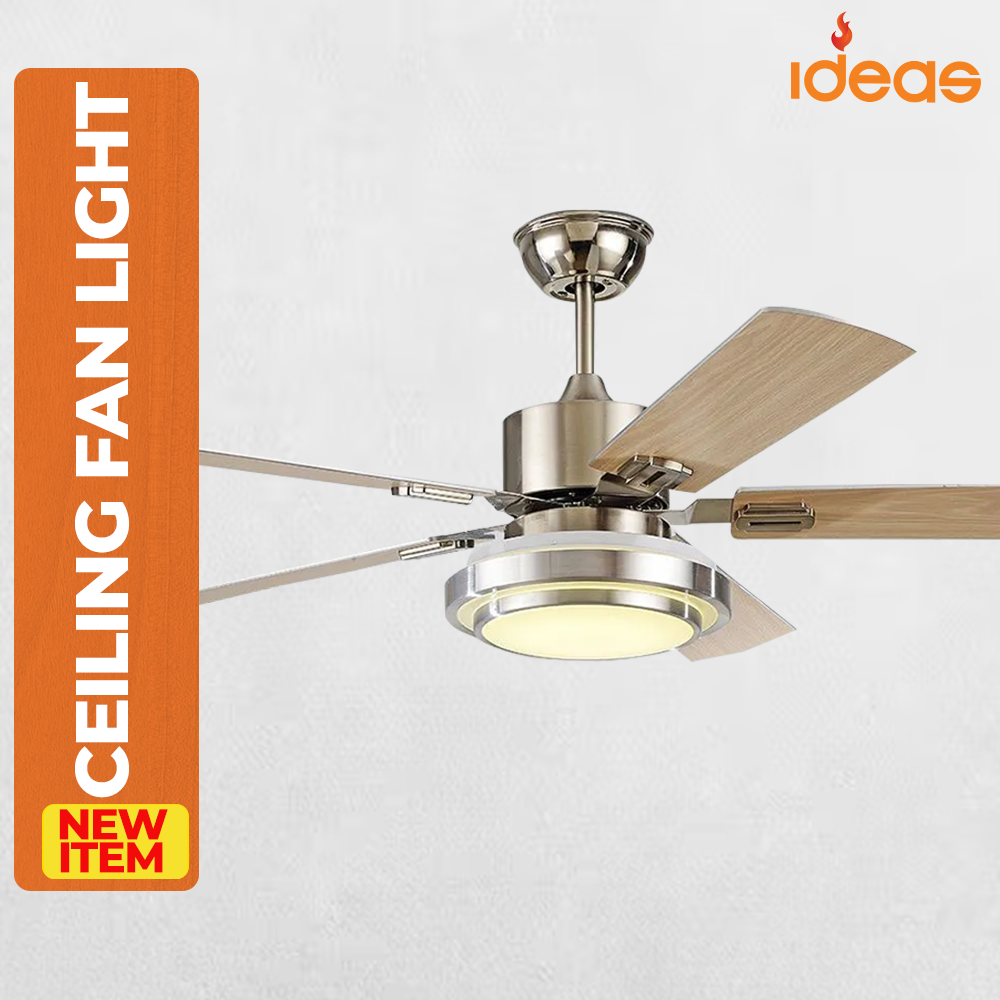 Retro Industrial DC Motor LED Ceiling Fan Light Wood with Remote Control fo Dinning and Living Room - Brand ESAER Presyo 3,999 Piso*Libreng Shipping
