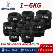 Olyhealth Adjustable Pair Set Leg Ankle Weights Wrist Iron Sand Bag 1-3 Kg 4-6 Weights Strap Strength Training