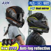 2024 Full Face Motorcycle Helmet with Dual Mirror and Anti-Fog