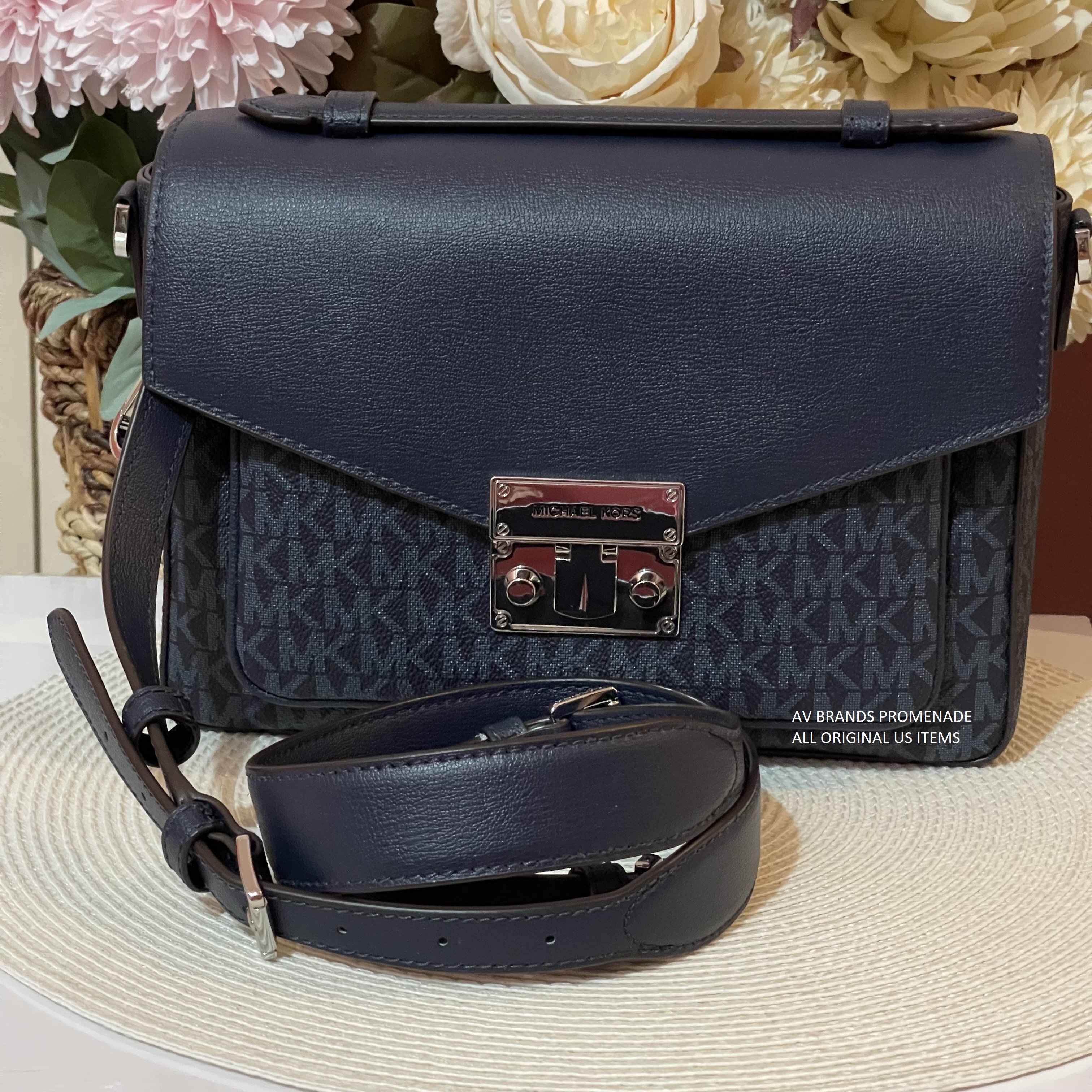 Michael Kors Rose Med Flap Shoulder Vegan Faux Soft Leather BlackGold  Handbags Amazoncom
