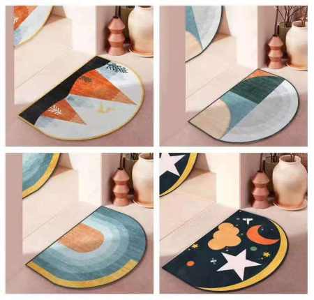 MW Nordic Half Circle Welcome Mat with Antislip Back