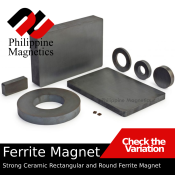 Strong Ceramic Ferrite Magnets for DIY Projects - Rectangle & Round