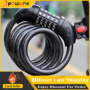 5-Digit Combination Bike Lock with Spiral Cable by POWONE
