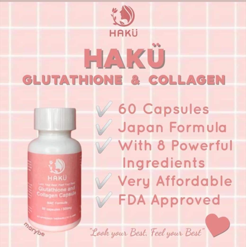 haku glutathione and collagen review BUY 1 TAKE 1 + JAPAN FORMULA 60 CAPSULES Narimadhu Capsule for PCOS Related