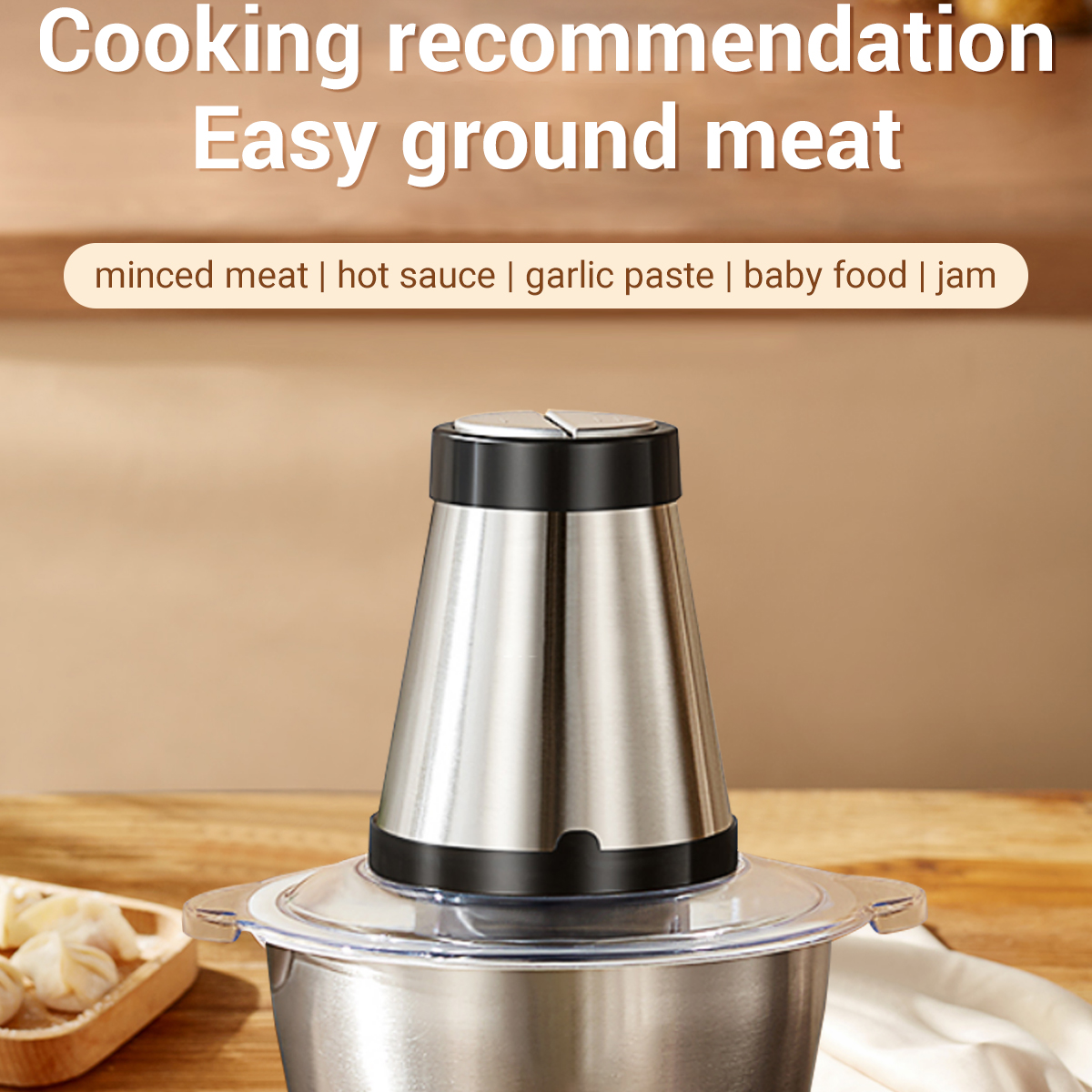 Wireless electric food Chopper fully automatic multi-kinetic large capacity  minced meat food processor