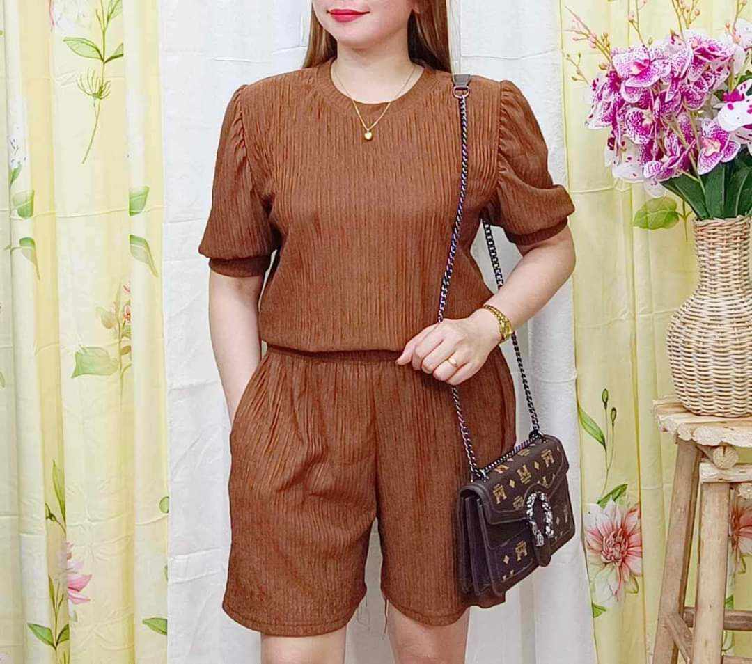 PLUS SIZE PLAIN TERNO SHORT PUFF BARK CREEP UP TO 4XL - Image 2