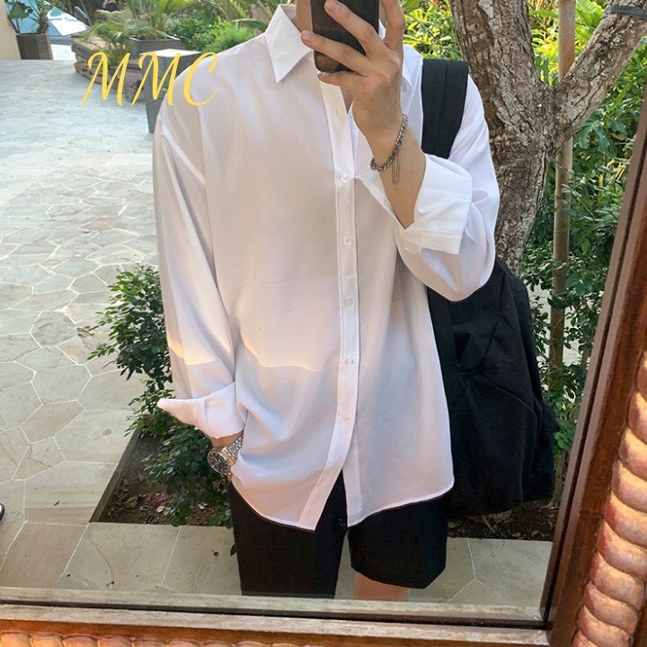 áo sơ mi nam trắng nút đen | Shopee Việt Nam