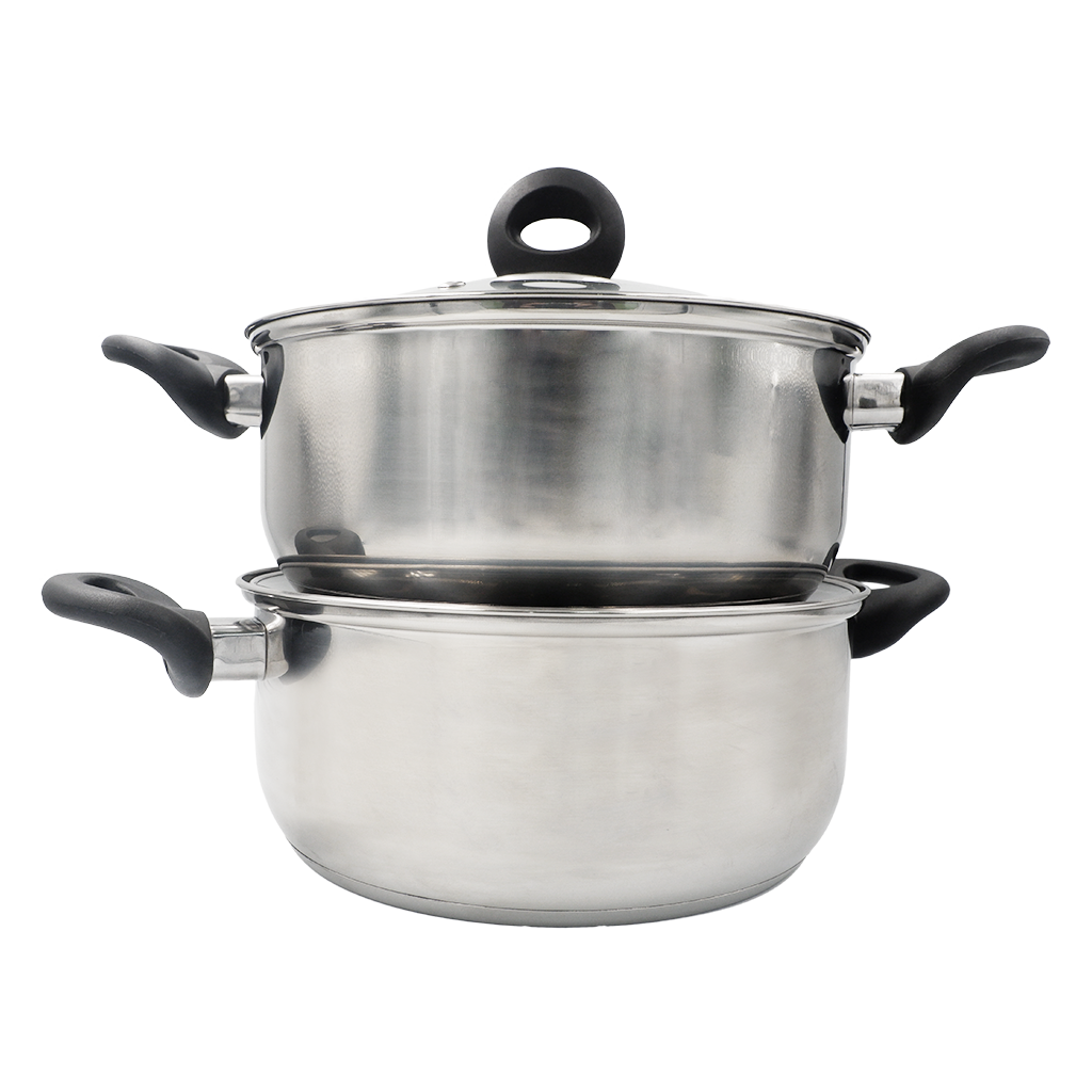 Rachael Ray 3 qt. Classic Brights Aluminum Nonstick Sauce Pot and Steamer Insert Set, Sea Salt Gray Gradient 18807