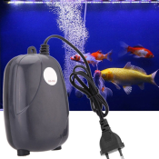 Adjustable Aquarium Air Pump - Silent, 3W/5W, Single/Double Outlet