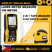 KEEELAT Laser Meter Measure: 2-in-1 Digital Rangefinder Tape Measure