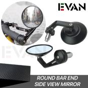 Universal Round Bar End Rear Mirrors for Motorcycles by EVAN.SHOP