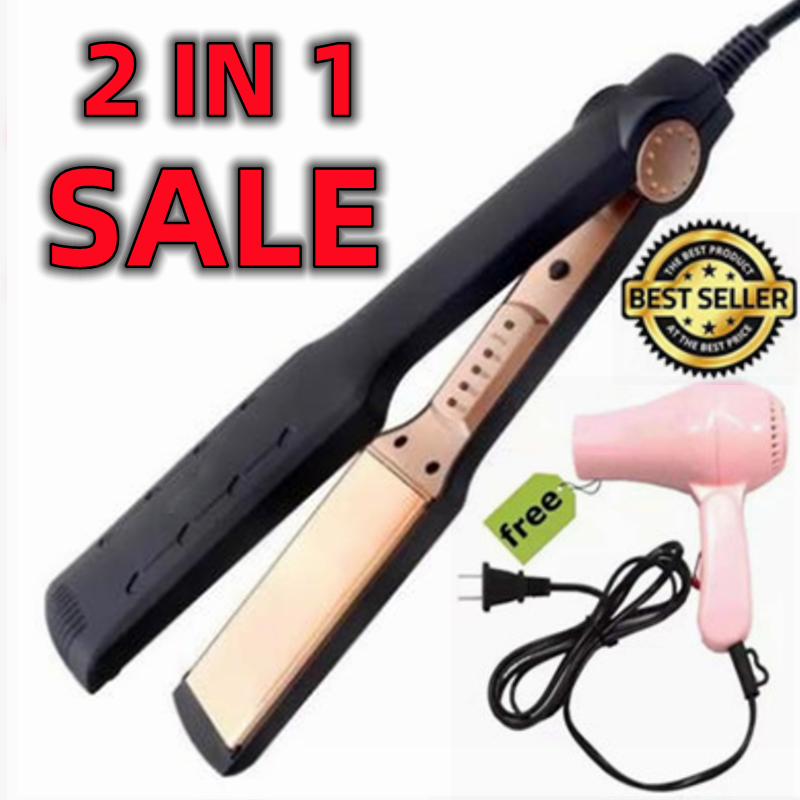 Straightener Black And Gold Blow Dryer （2 In Set ）KEMEI-470