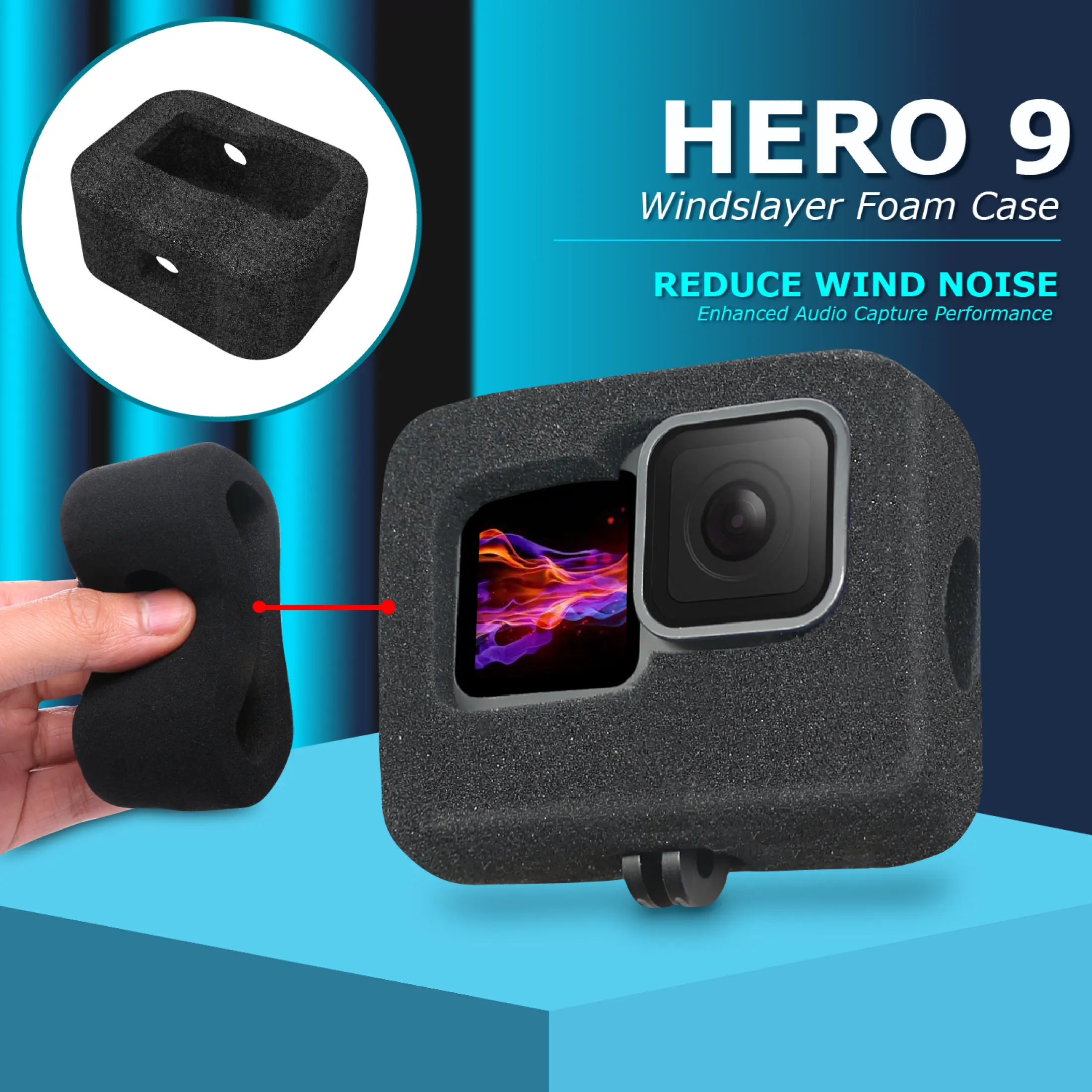 Gopro Hero 9 Sponge Foam Case Cover Windshield Wind Noise Reduction Cover Shell Windproof Enhance Microphone Audio Capture Lazada Ph