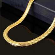 18k Gold Plated Snake Chain Necklace for Men and Women