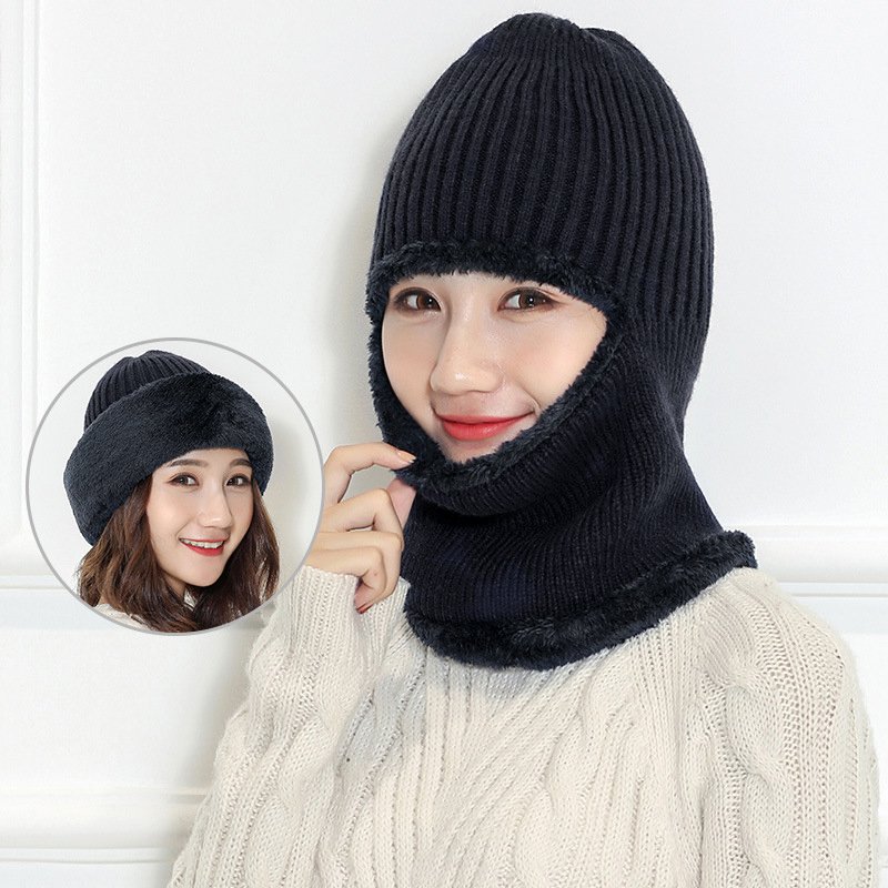 Mũ len trùm đầu ninja liền cổ mùa đông ấm áp - mu len trum dau