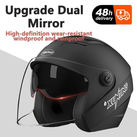 Double Mirror Open Half face Helmet, Comfortable style, UNISEX