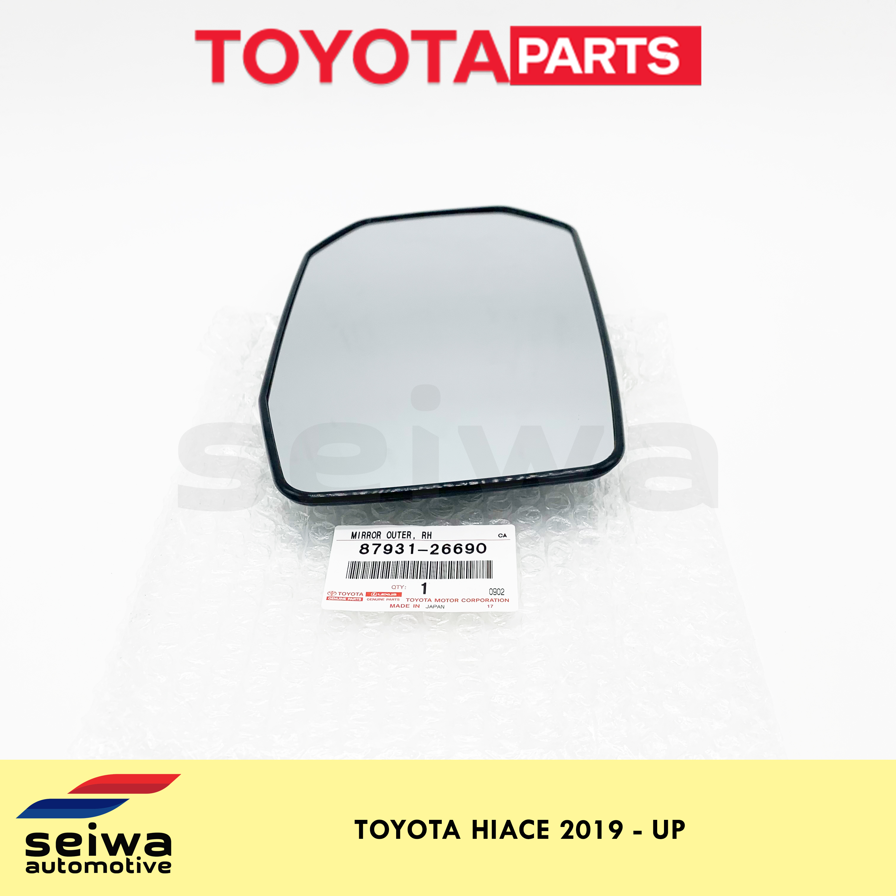 2019 - UP] Toyota Hiace Side Mirror Lens RH - Toyota Auto