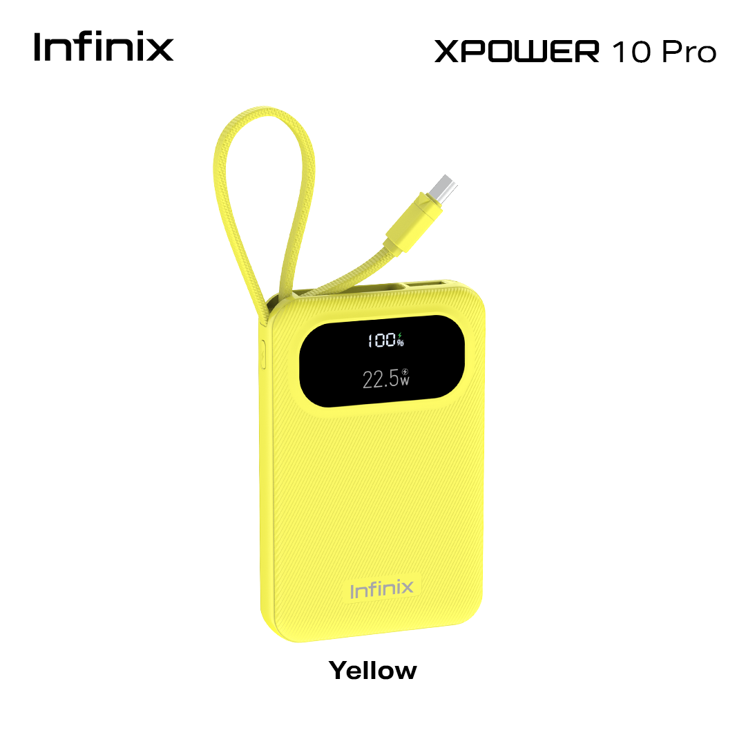 Infinix XPOWER 10 Pro / 10000 mAh Large Battery Capacity / Integrated Type-C Cable for Easy Charging / 22.5W Max Output Fast Charging Powerbank - Image 2