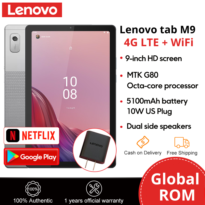 Lenovo Tab M9 Pad 4G LTE/WiFi 9inch 4GB+64GB Qitian K9 5100mAh Battery MTK G80 Octa-core Android 13 Android Table Global ROM