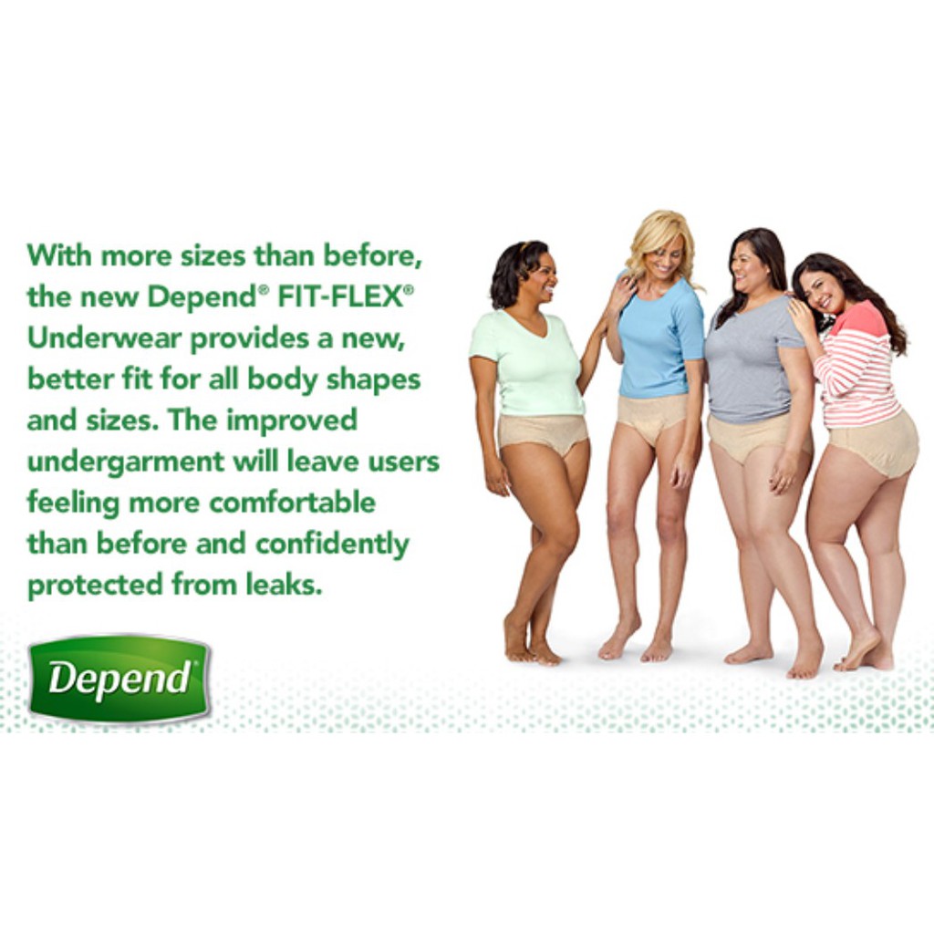 LTB: DEPEND Fit-Flex Ladies Adult Diaper Incontinence Underwear XL, XXL
