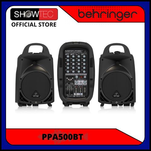BEHRINGER PPA500BT Ultra-Compact 500 Watt Channel Portable PA