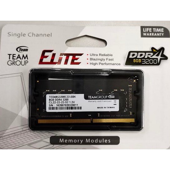Team Elite Sodimm 3200mhz Team Elite 32GB (1 X 32GB) DDR4 3200MHz